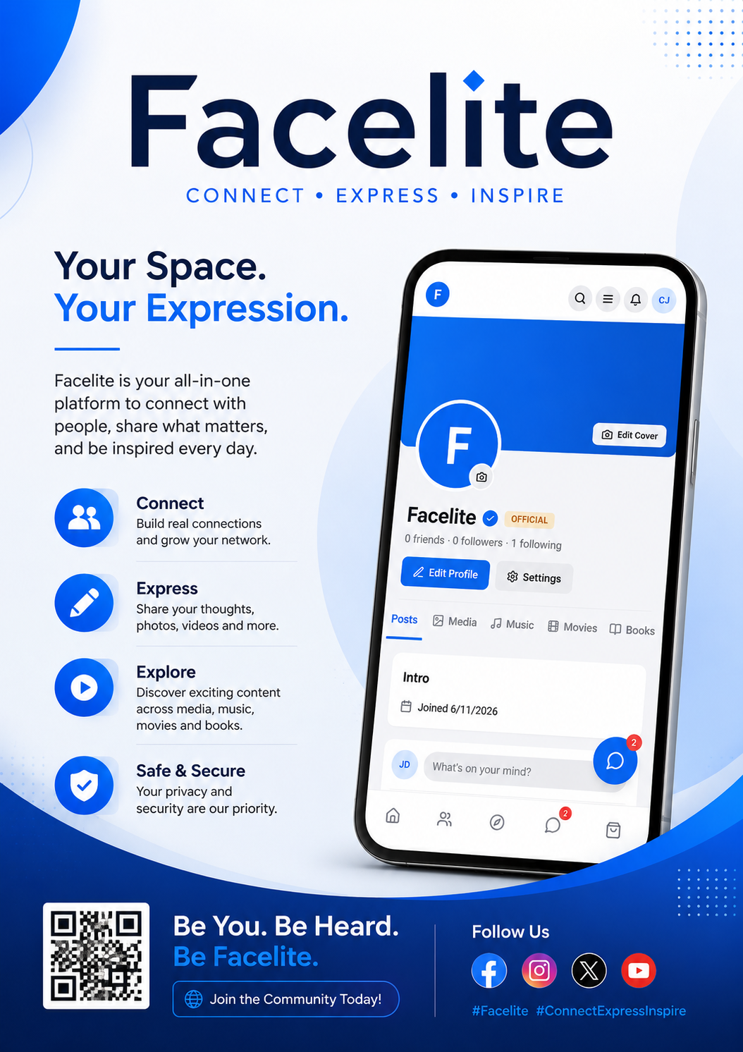 Facelite — Connect with friends and the World — a lightweight social network.